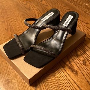 Steve Madden black sparkle heels
